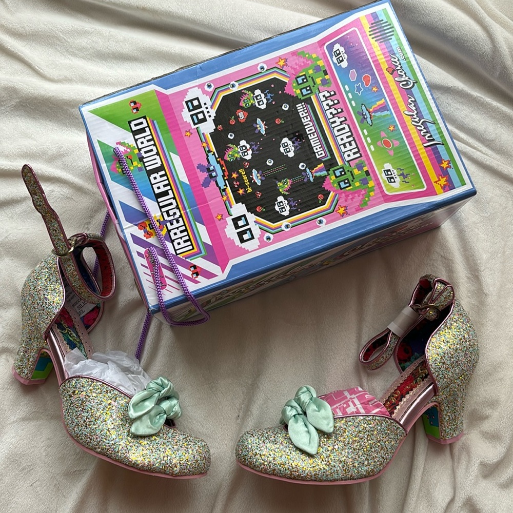 Irregular Choice Flickety Kiss Heels SIZE 42 Women’s 11 GLITTER GREEN